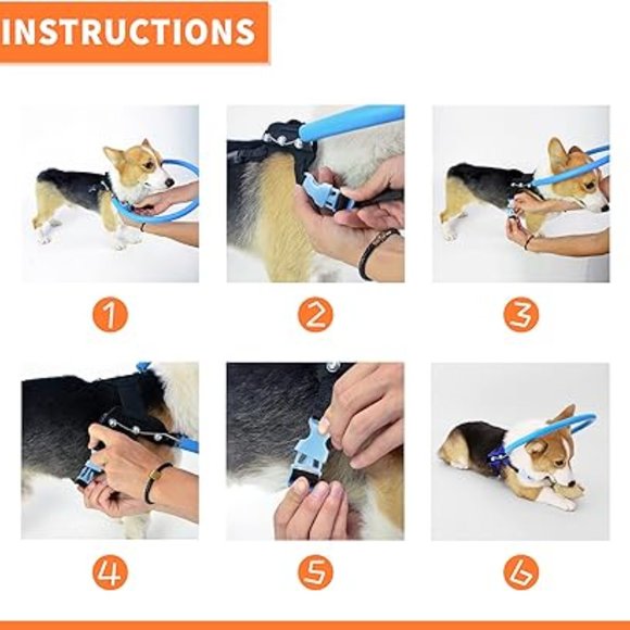 Halo Dog Safety Bumper Harness Blind Deaf Senior Hospice Pet Love Care Walk Pug - Picture 5 of 8